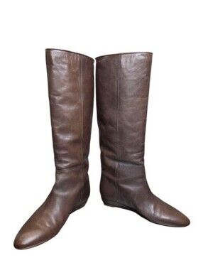 Loeffler Randall Brown Wedge Knee Boots